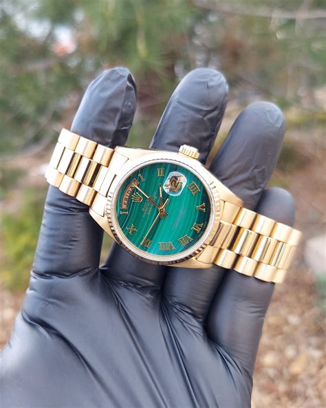 malachite rolex dials|Rolex day date 36 malachite dial.